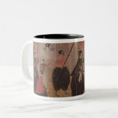 St. Francis Xavier en zijn entourage Tweekleurige Koffiemok (Voorkant links)