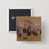 St. Francis Xavier en zijn entourage Vierkante Button 5,1 Cm (Voorkant /achterkant)