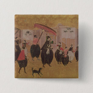 St. Francis Xavier en zijn entourage Vierkante Button 5,1 Cm
