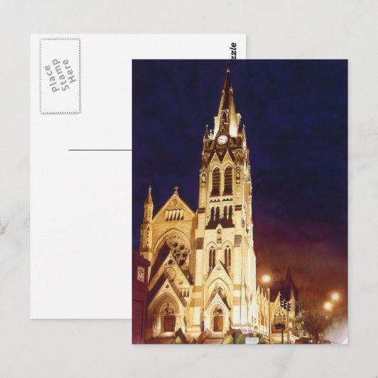 St. Francis Xavier-kerk St. Louis-Waterverf Briefkaart (Voorkant / Achterkant)