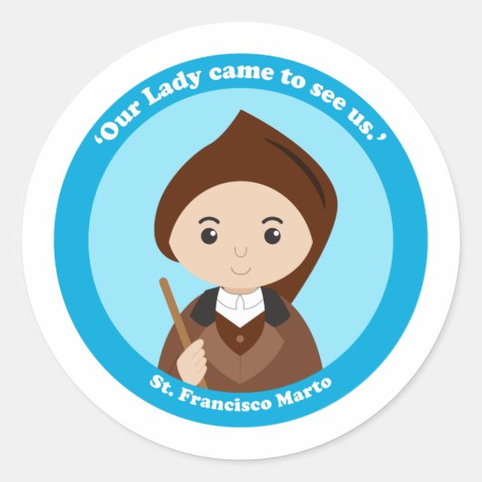 St. Francisco Marto Ronde Sticker (Voorkant)
