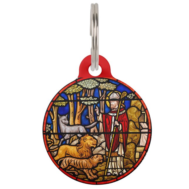 St. Franciscus Dierenbeschermer Rood Huisdierpenning (Voorkant)