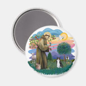 St. Franciscus (ff) - Zwart-witte kat Magneet (Voorkant / Achterkant)