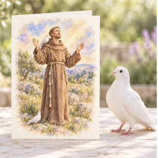 St. Franciscus van Assisi Aquarel Gebed voor Vrede Kaart