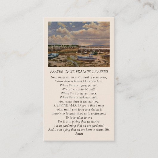 St. Franciscus van Assisi Gebed Sympathie Kaart Visitekaartje (Voorkant)