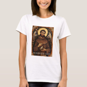 St. Franciscus van Assisi Katholiek T-shirt voor v