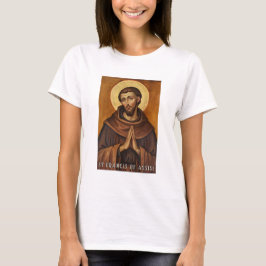 St. Franciscus van Assisi Katholiek T-shirt voor v