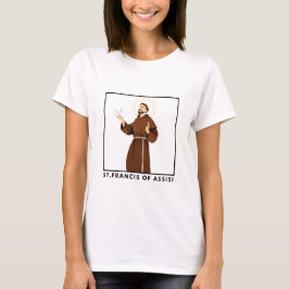 St. Franciscus van Assisi Katholiek T-shirt voor v