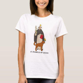 St. Franciscus van Assisi Katholiek T-shirt voor v