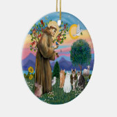 St Franciscus - Vijf Katten (AmSH) Keramisch Ornament (Rechts)
