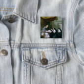 St. Francois de Sales Giving the Rule Vierkante Button 5,1 Cm (In situ)