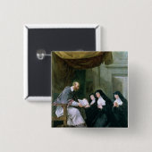 St. Francois de Sales Giving the Rule Vierkante Button 5,1 Cm (Voorkant /achterkant)