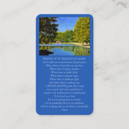 St. Francois van Assisi Memorial Begrafenis Kaart Visitekaartje (Voorkant)