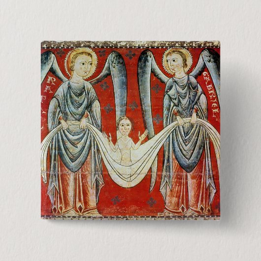 St. Gabriel en St. Raphael, c.1200 Vierkante Button 5,1 Cm (Voorkant)