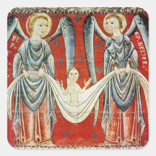 St. Gabriel en St. Raphael, c.1200 Vierkante Sticker (Voorkant)