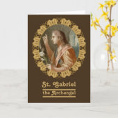St Gabriel the Archangel (M11) Blanco groet Kaart (Gele Bloem)