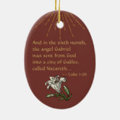 St. Gabriel the Archangel (M 035) Ceramic Ornament (Achterkant)