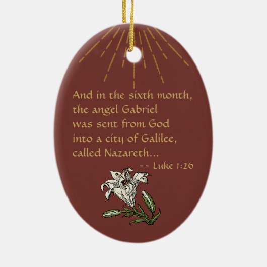 St. Gabriel the Archangel (M 035) Ceramic Ornament (Achterkant)