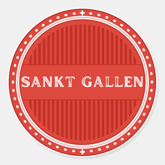 St. Gallen City Pride Emblem – Swiss Identity Ronde Sticker (Voorkant)