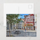 ST. GALLEN ZWITZERLAND, prachtig stadplein Briefkaart (Voorkant / Achterkant)