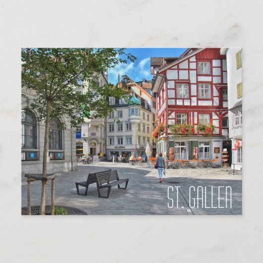 ST. GALLEN ZWITZERLAND, prachtig stadplein Briefkaart (Voorkant)