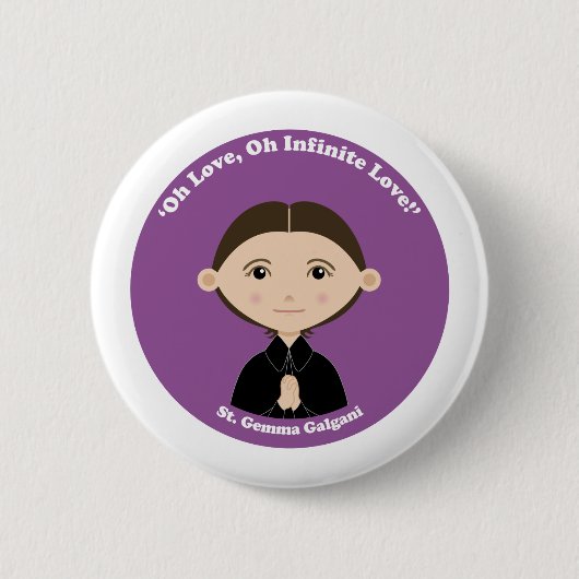 St. Gemma Galgani Ronde Button 5,7 Cm (Voorkant)