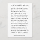 St. Gemma Galgani Sint van Rugpijn Heilige Kaart (Achterkant)