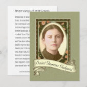 St. Gemma Galgani Sint van Rugpijn Heilige Kaart (Voorkant / Achterkant)