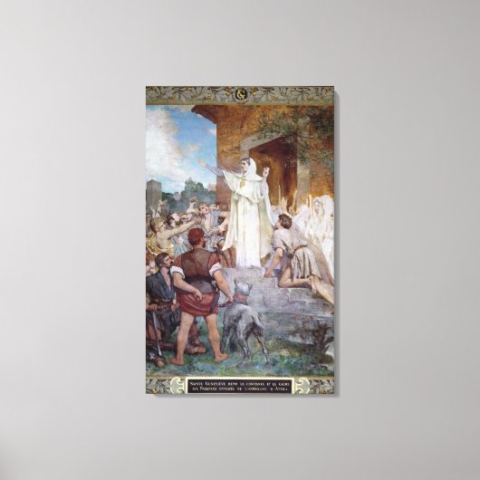 St. Genevieve Calming de Parisians Canvas Afdruk (Voorkant)