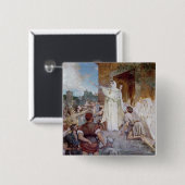 St. Genevieve Calming de Parisians Vierkante Button 5,1 Cm (Voorkant /achterkant)