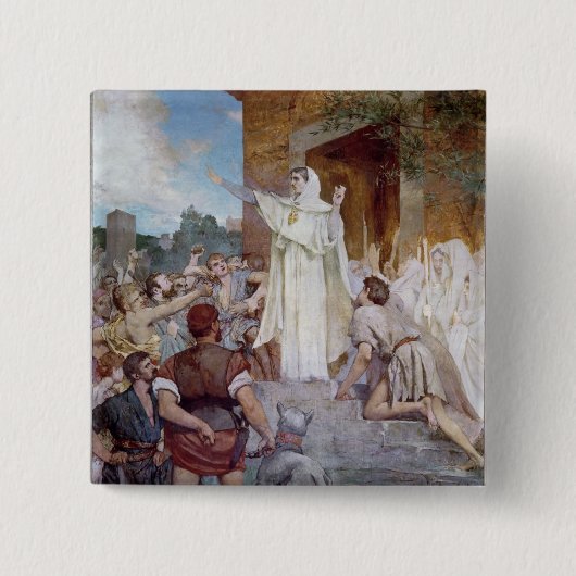 St. Genevieve Calming de Parisians Vierkante Button 5,1 Cm (Voorkant)