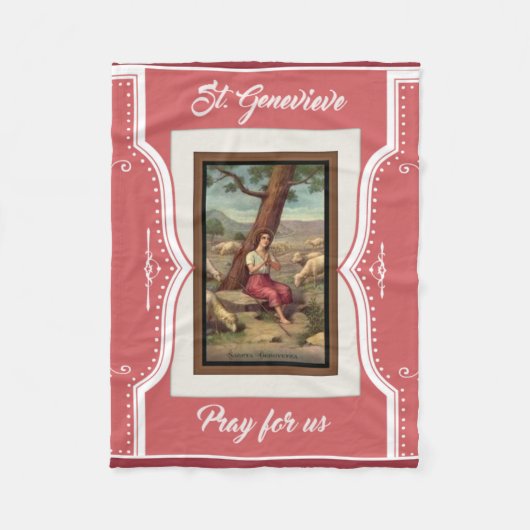 St. Genevieve Girl Saint Religious Fleece Deken (Voorkant)