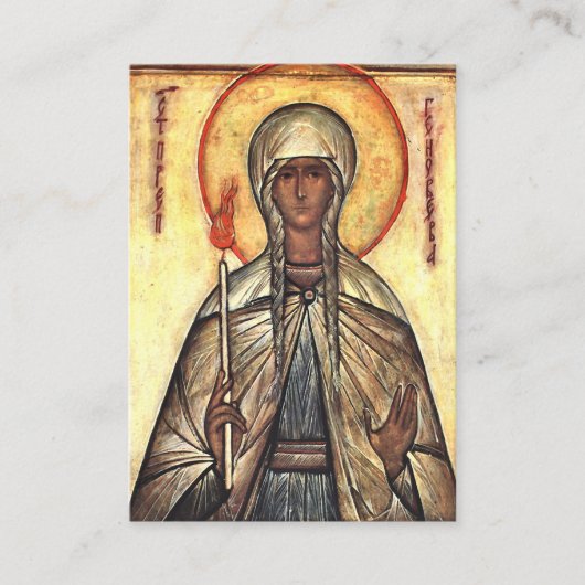 St. Genevieve of Paris Orthodox Prayer Card        Plaatskaartje (Voorkant)