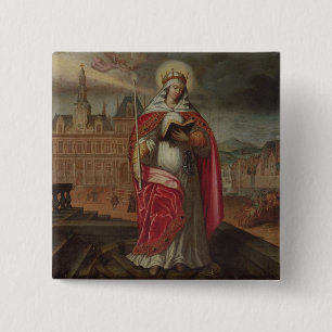 St. Genevieve Vierkante Button 5,1 Cm