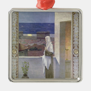 St. Genevieve Watches over de slaapstad Metalen Ornament