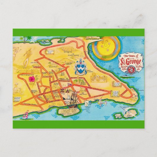 St George Bermuda Vintage Ansichtkaart Briefkaart (Voorkant)