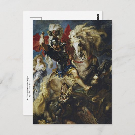 St. George bevalt de draak van Peter Paul Rubens Briefkaart (Voorkant / Achterkant)
