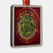 ST.GEORGE, BRONZE MEDALLION FLORAL CROWN METALEN ORNAMENT (Rechts)