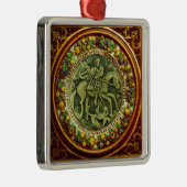 ST.GEORGE, BRONZE MEDALLION FLORAL CROWN METALEN ORNAMENT (Rechts)