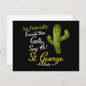 St George Cactus Funny Retro Briefkaart (Voorkant / Achterkant)