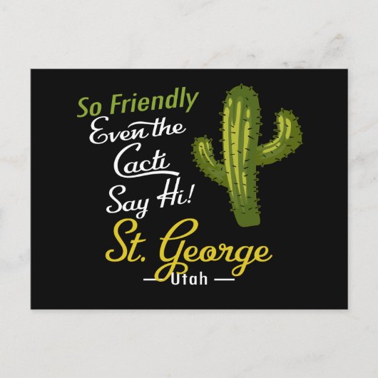 St George Cactus Funny Retro Briefkaart (Voorkant)