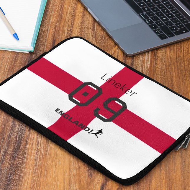 St George Cross England Patriotic Custom Name  Laptop Sleeve (Creator heeft geüpload)