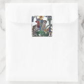 St. George doden draak Vierkante Sticker (Tas)