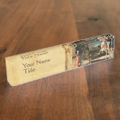 ST. GEORGE, DRAAK EN PRINSES PERKAMENT NAAMBORDJE (Zijkant)