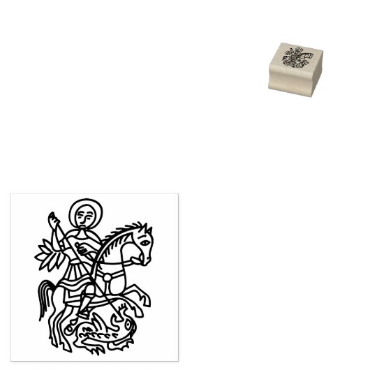 St George Draak Jeruzalem Kruis Erfgoed Tattoo Rubberstempel (Gestempeld)