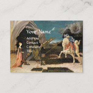 ST.GEORGE, DRAAK, PRINSES ROBIJN GEM MONOGRAM VISITEKAARTJE