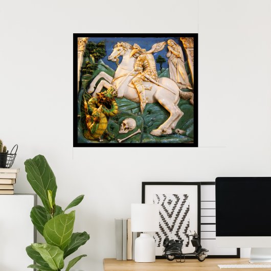St. George, Dragon en Princess Poster (Thuiskantoor)