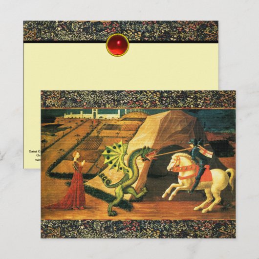 ST. GEORGE, DRAGON EN PRINCIPE BRIEFKAART (Voorkant / Achterkant)