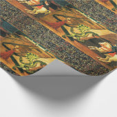 ST. GEORGE, DRAGON EN PRINCIPE Geel groen Cadeaupapier (Hoek)