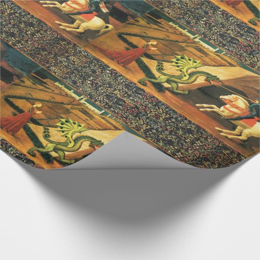 ST. GEORGE, DRAGON EN PRINCIPE Geel groen Cadeaupapier (Hoek)